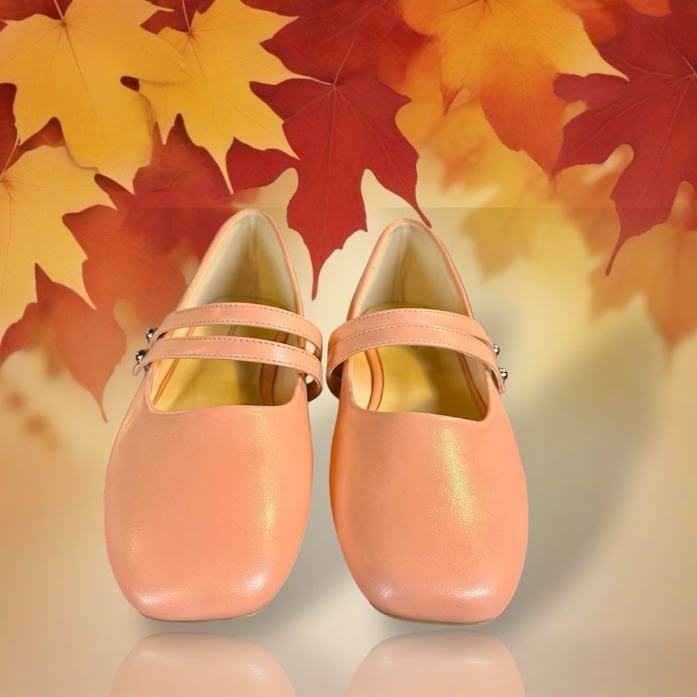 NWOT C. Paravano Square Toe Double Strap Mary Jane Flats in Pink Size 41 = 10.5 - Picture 15 of 16
